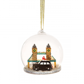 Sass & Belle London Taxi Ride Dome Christmas Tree Decoration