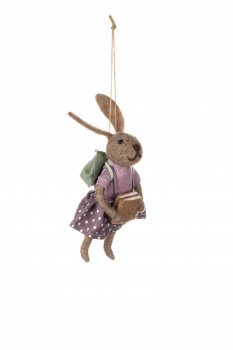 Shoeless Joe Felt Rabbit With Book and Rucksack Easter Decoration