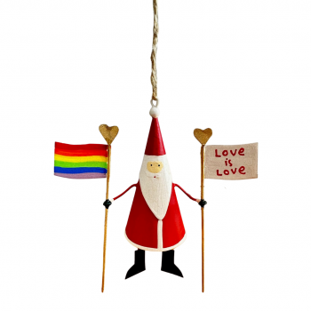 Shoeless Joe Love is Love Pride Santa Christmas Tree Decoration