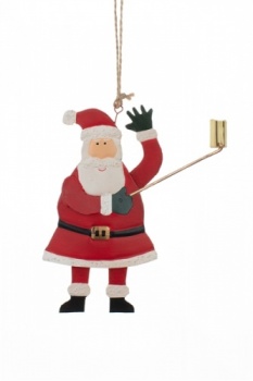 Shoeless Joe Santa with a Selfie Stick Christmas Tree Decoration