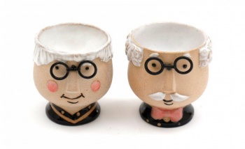 Sifcon Set of Two Grandma and Grandad Egg Cups