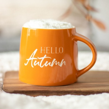 Mug Hello Autumn Citrouille – Tasse Automne 500 Ml En Porcelaine Os, Micro-ondes OK