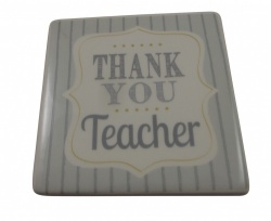 Gisela Graham Thank You Teacher Ceramic Coaster Gift