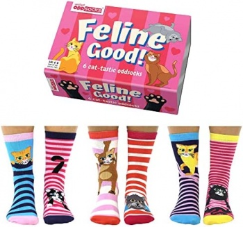 United Oddsocks Feline Good Cat Themed Women's Socks - Size 4-8