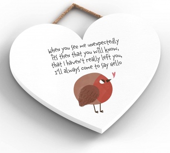 When You See Me Unexpectedly Robin Remembrance Wooden Plaque
