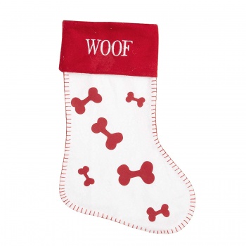 Widdop Gifts Red & White Dog Stocking - Woof