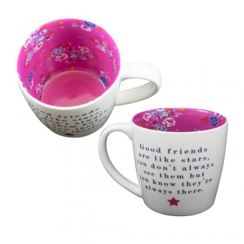 WPL Gifts Friends Are Like Stars Pretty Floral Mug