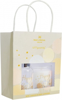 Wax Lyrical Happy Birthday Reed Diffuser & Candle Gift Set