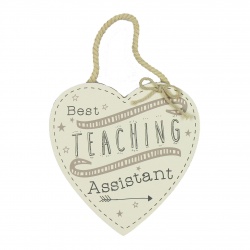 Best Teaching Assistant Hanging Heart Plaque