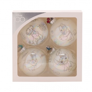 Disney 100 Set of Four Classic Character Christmas Tree Baubles