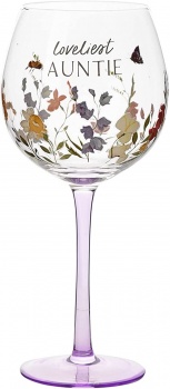 Widdop Loveliest Auntie Floral Gin Glass