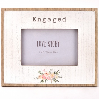 Widdop Love Story Engaged Floral Photo Frame Engagement Gift