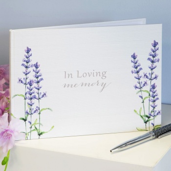 Widdop In Loving Memory Lavender Design Book of Condolence