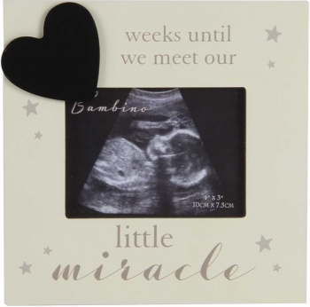 Bambino Little Miracle Baby Scan Photo Frame With Chalkboard Feature