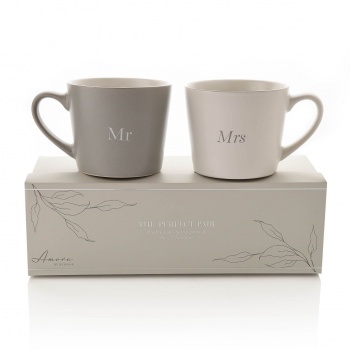 Widdop Amore Mr and Mrs Wedding Gift Boxed Set of 2 Mugs
