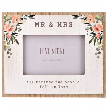 Widdop Love Story Mr and Mrs Floral Wedding Photo Frame