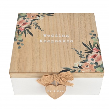 Widdop Love Story Floral Rustic Wedding Keepsakes Box