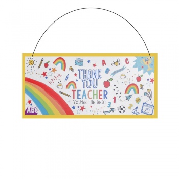 Widdop Thank You Teacher With Rainbow Decorative Gift Plaque