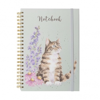 Wrendale Designs A4 Notebook - Cat and Floral Design