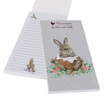 Wrendale Designs Christmas Pudding Rabbit Shopping List Pad