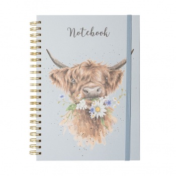 Wrendale Designs A4 Notebook - Highland Cow Design