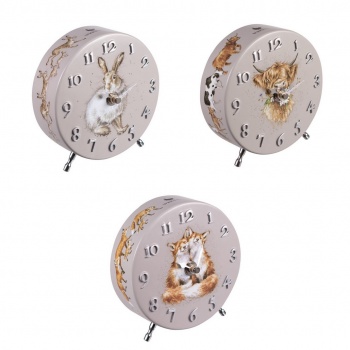 Wrendale Designs Country Animals Illustrated Freestanding Mantel Clocks
