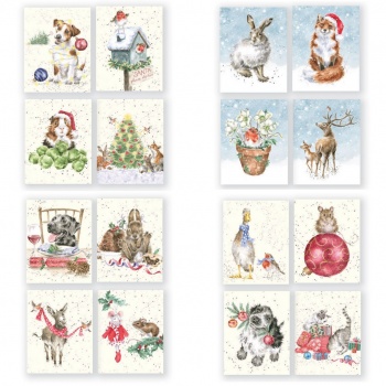 Wrendale Designs Illustrated Mini Boxed Christmas Cards - Choice of Design