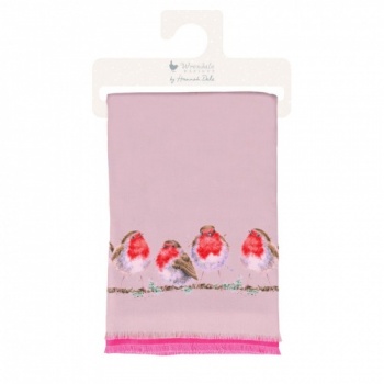 Wrendale Designs Robin Design Winter Scarf with Gift Bag