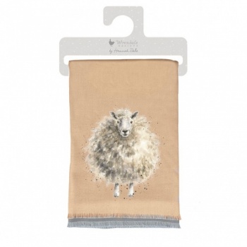 Wrendale Designs Beige Sheep Winter Scarf With Gift Bag