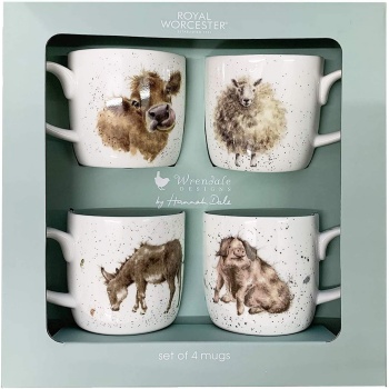Wrendale Designs Set of 4 Farm Animal Mugs