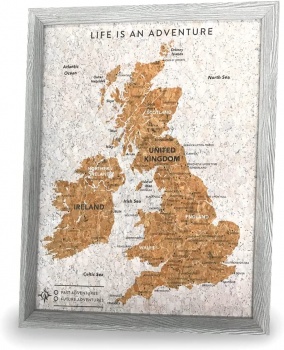 Splosh Grey United Kingdom Travel Pin Board