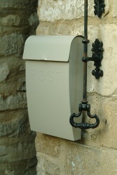 Garden Trading Clay Metal Post Box With Lock