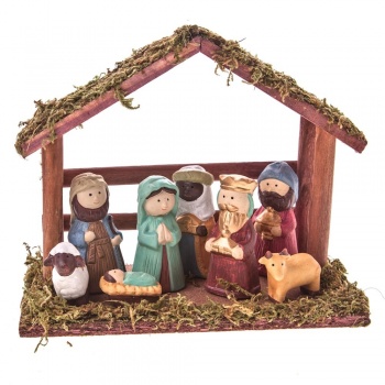 Gisela Graham Ceramic Traditional Christmas Nativity Set