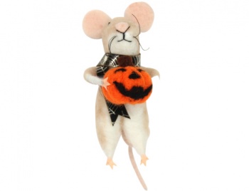 Gisela Graham Wool Mix Halloween Pumpkin Mouse