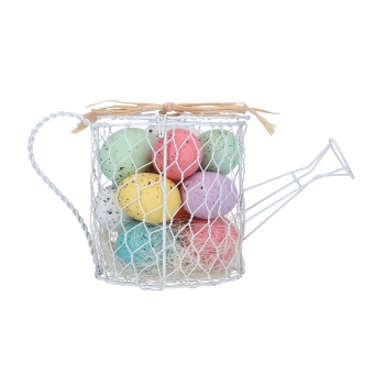 Gisela Graham Multicoloured Egg Watering Can Easter Decoration