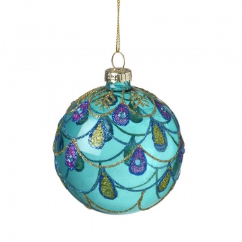 Heaven Sends Decorative Peacock Glass Christmas Tree Bauble