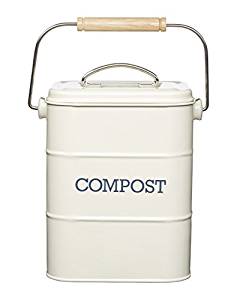 Retro Style Cream Lidded Compost Bucket