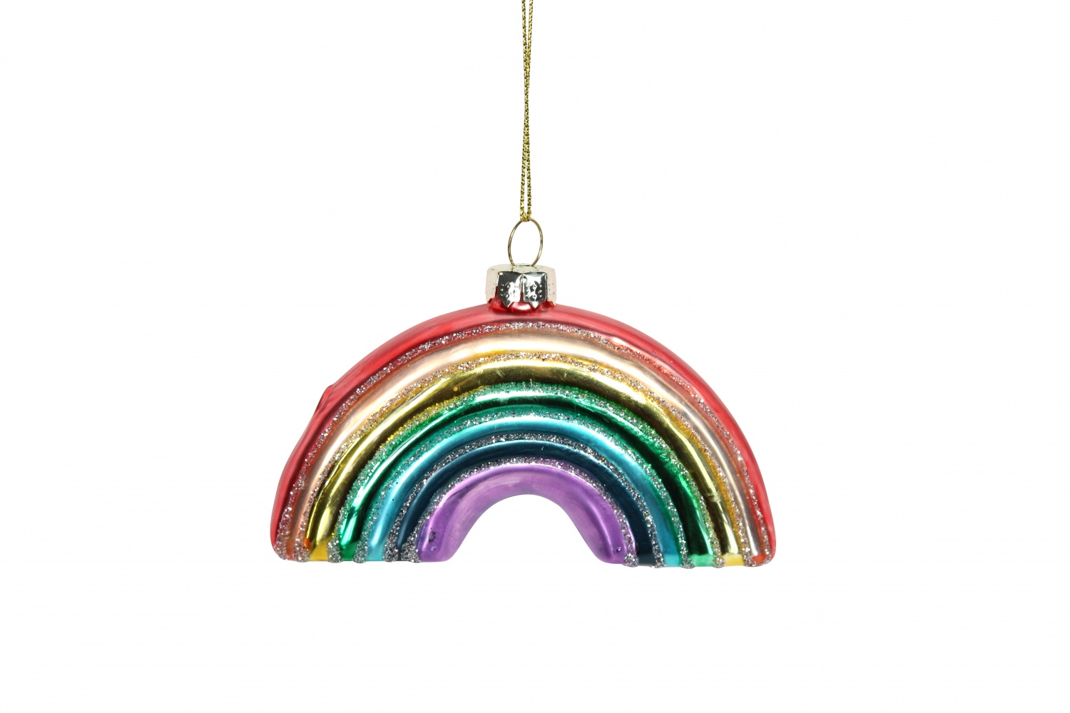Gisela Graham Painted Glass Rainbow Hanging Decoration