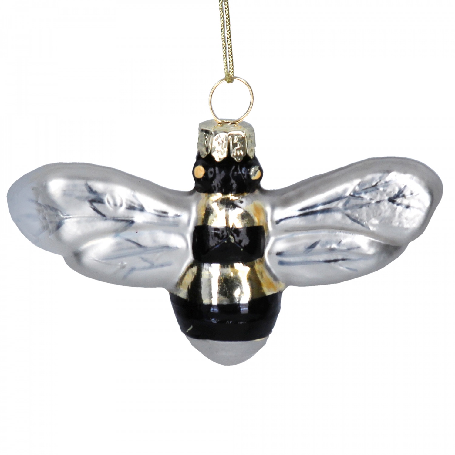 Gisela Graham Painted Glass Bumble Bee Decoration