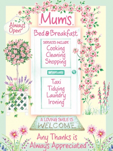 Mum's Bed and Breakfast Novelty Metal Wall Sign