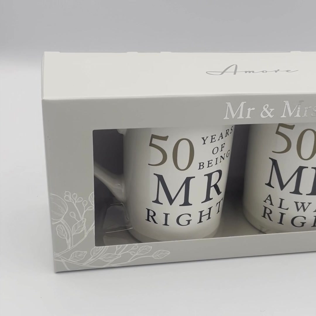 Personalised 50th Golden Anniversary Mug Set - Personalised Mugs Gifts - View #7