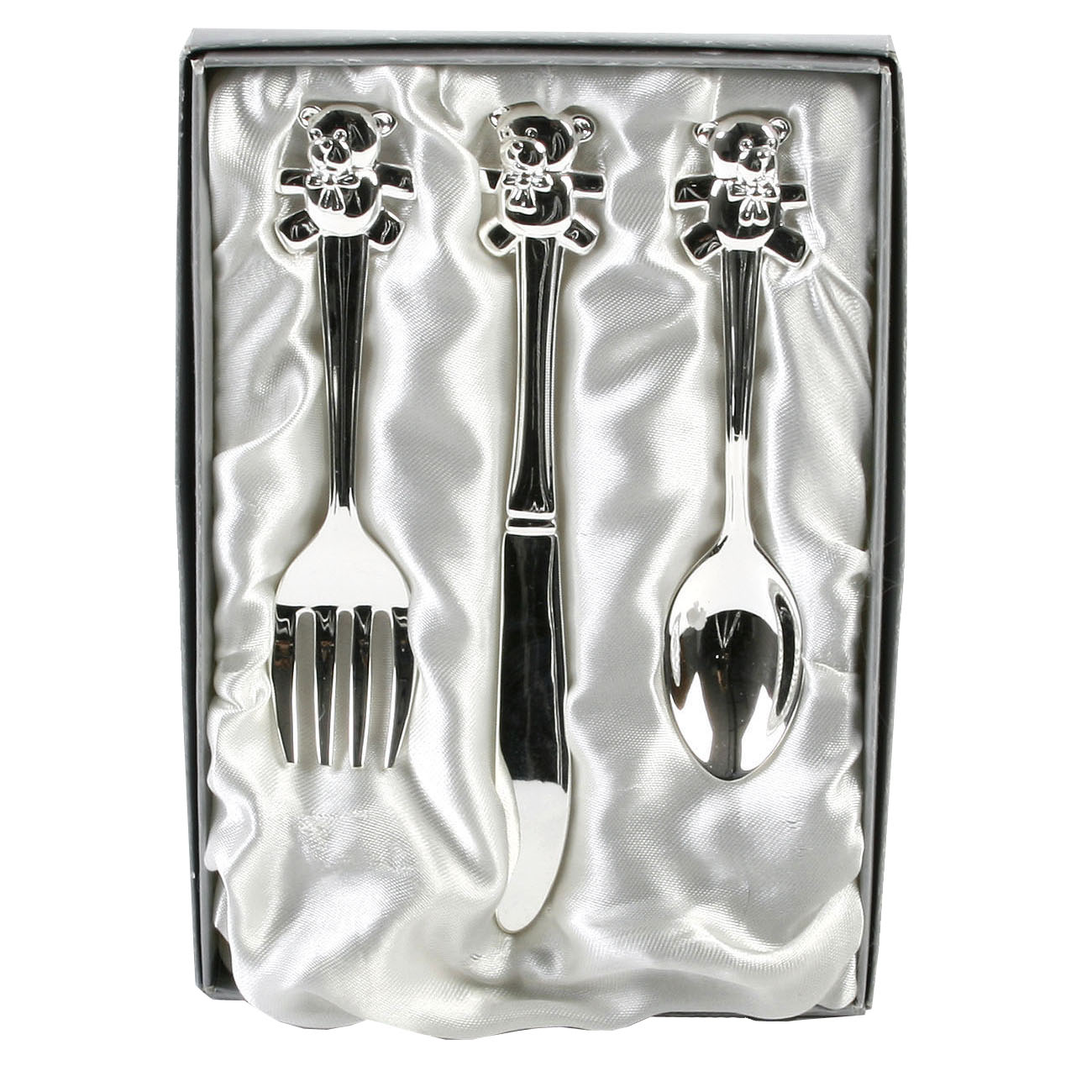 Widdop Gifts Silver Plated Cutlery Set with Teddy Tops