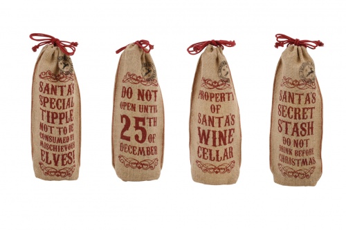 Vintage Style Jute Christmas Bottle Holders Choice Of Designs