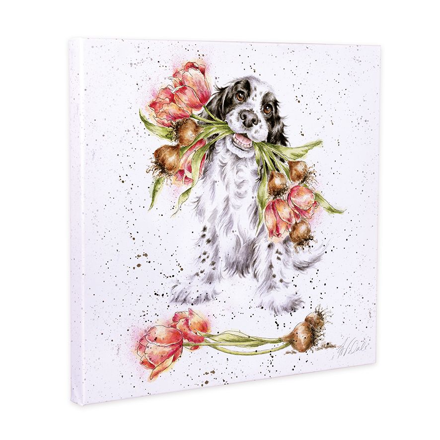 Wrendale Designs 'Blooming With Love' Spaniel Design Small Canvas
