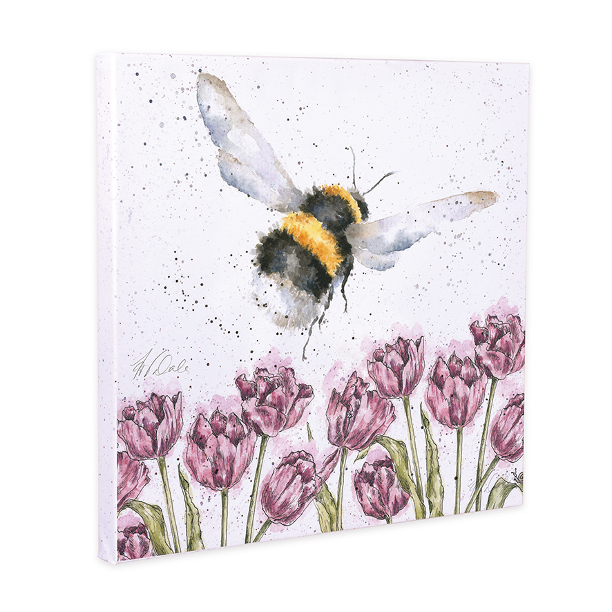 Wrendale Designs 'Flight of the Bumblebee' Floral Design Small Canvas