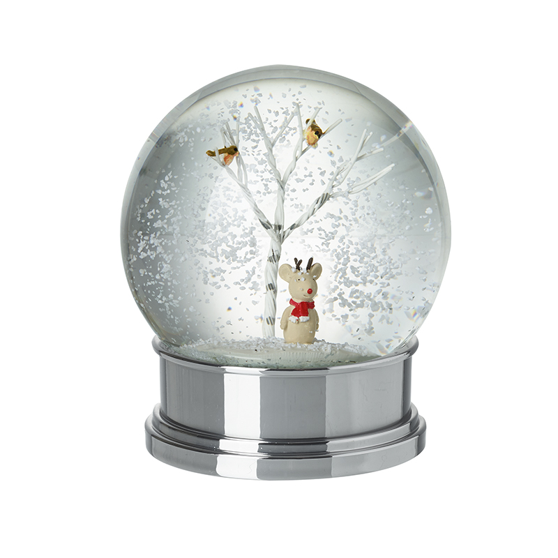 Heaven Sends Cute Mouse With Antlers Christmas Snow Globe