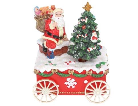 Gisela Graham Santa with Tree on Cart Music Box