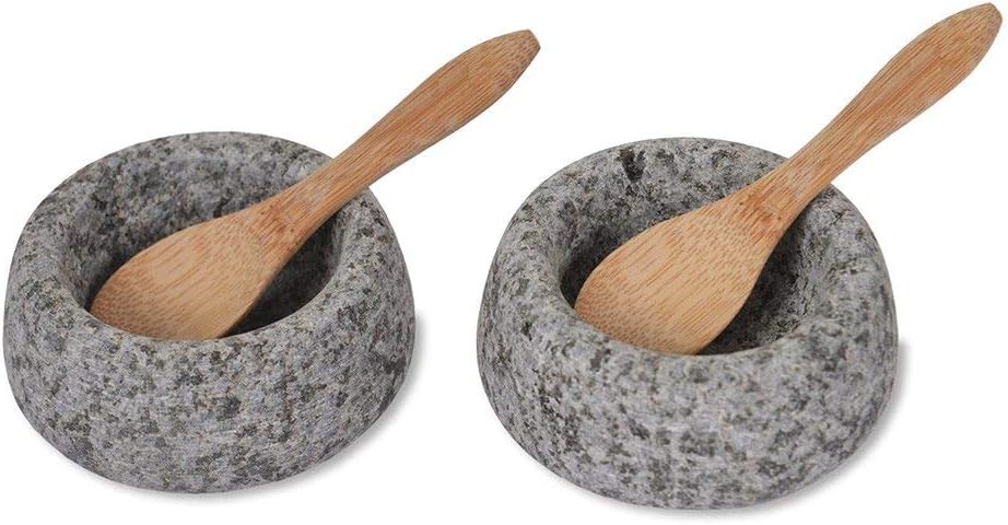 Garden Trading Granite Salt and Pepper Pots with Spoons