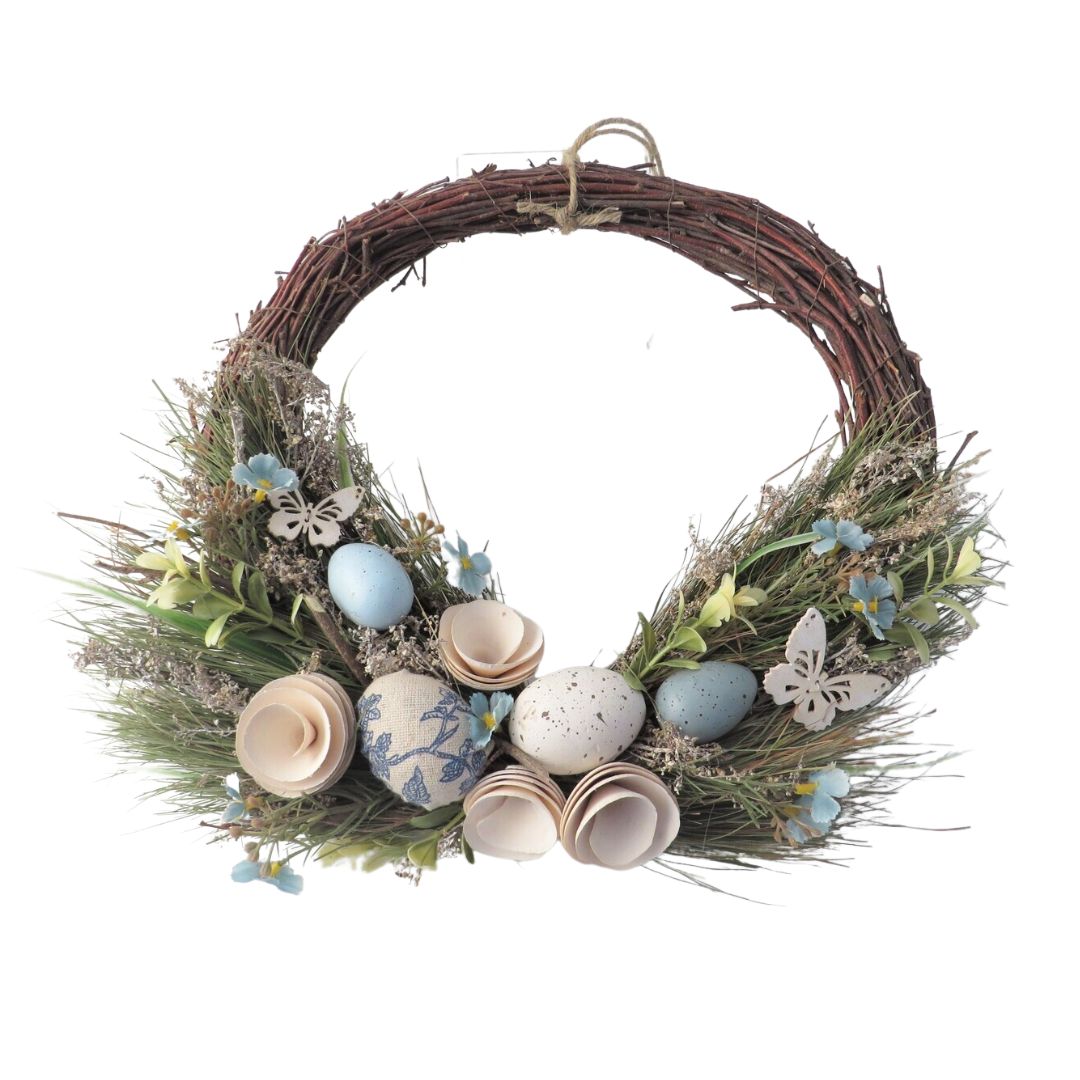 Giftware Trading Rustic Floral Twig Easter Wreath