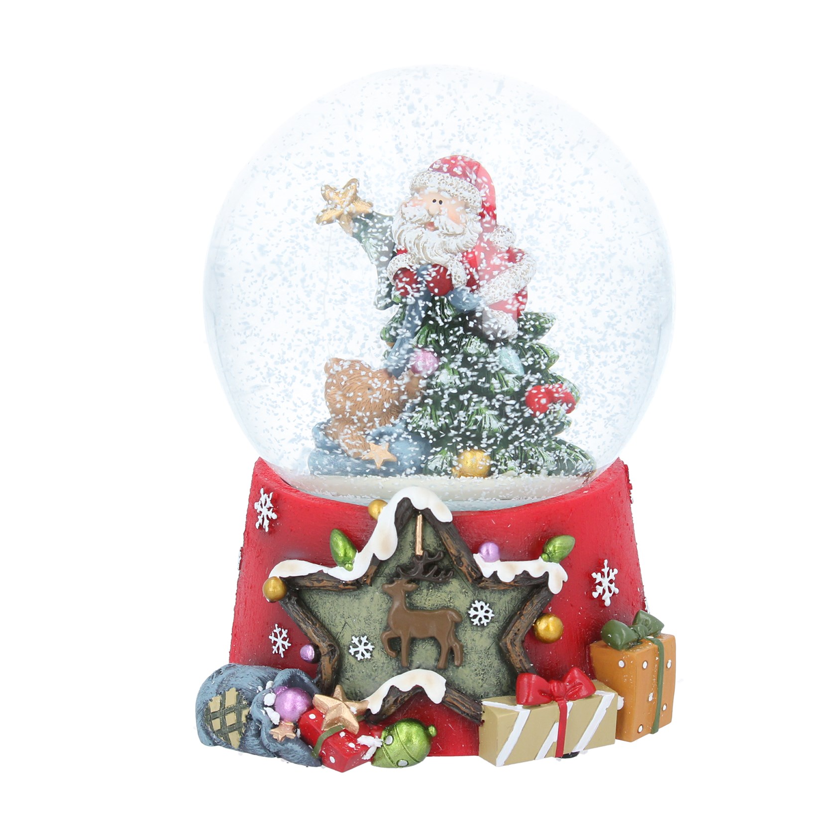 Gisela Graham Santa on Christmas Tree Musical Snow Globe
